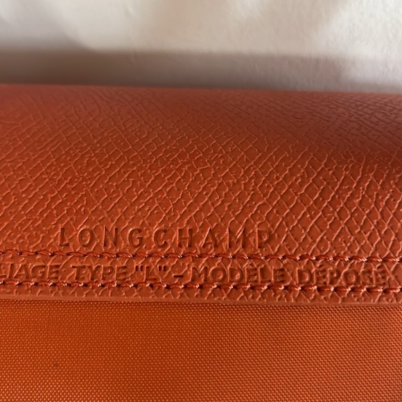 Longchamp Le Pliage Tote Bag, M Top Handle Orange Handbag New Retail $205 - Picture 6 of 16